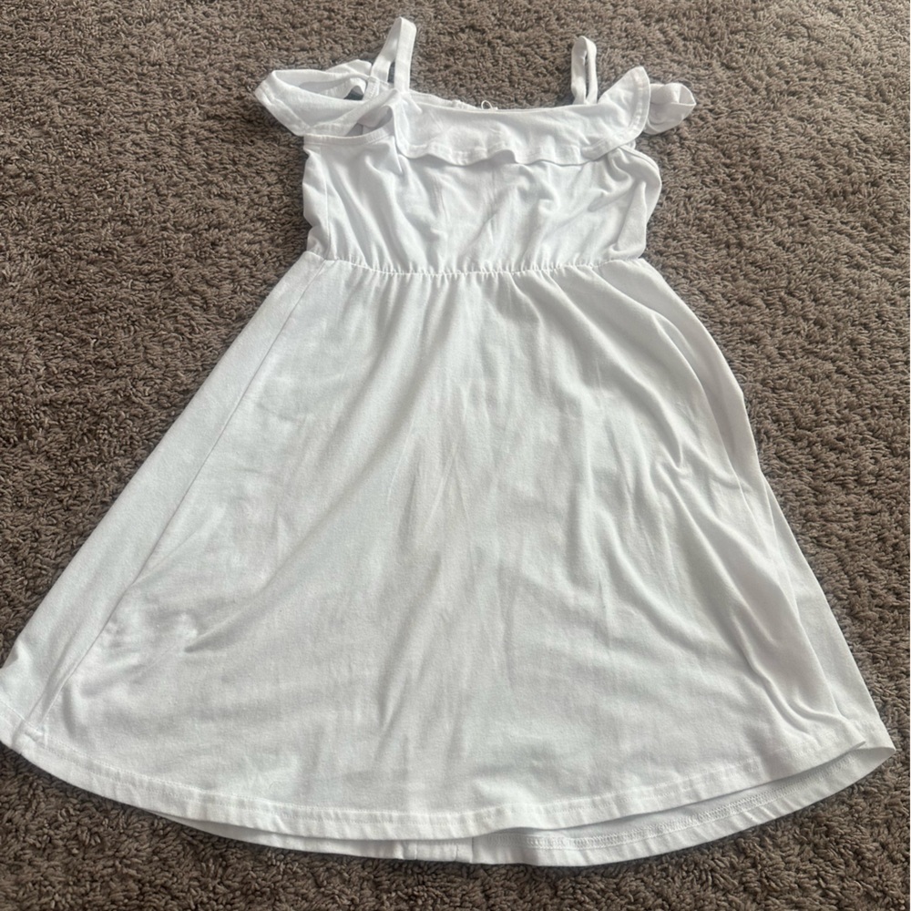 White Ruffled Button-Down Dress - Picture 3 of 3